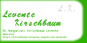 levente kirschbaum business card